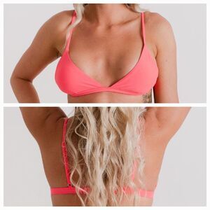 NWT Triangle Bikini Top in Hot Pink